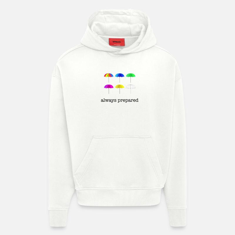 Parapluies idée cadeau automne - Sweat à capuche bio épais oversize fabriqué en UE - OFF WHITE
