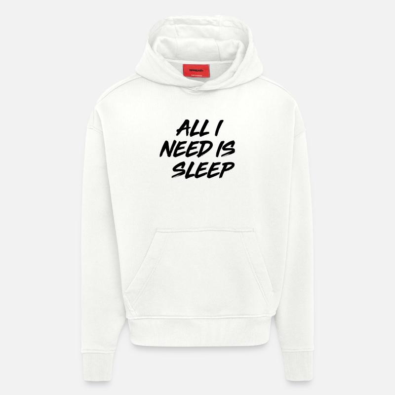 sommeil - Sweat à capuche bio épais oversize fabriqué en UE - OFF WHITE