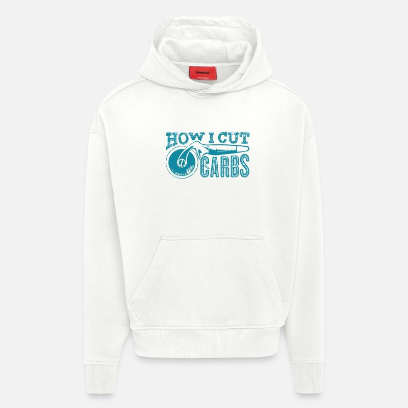 Kohlenhydrate loswerden - mit Pizza! - Hoodie- made by SPREAD - OFF WHITE