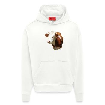 lustige Kuh Kuhkopf - Hoodie- made by SPREAD  - OFF WHITE - Vorne