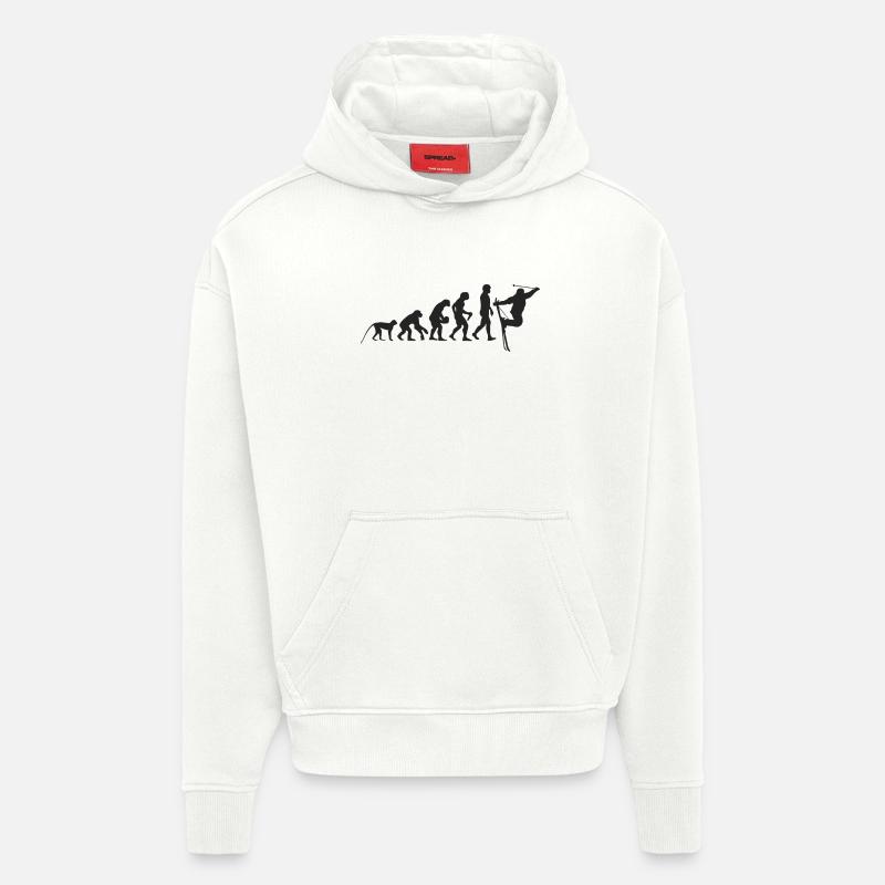Ski Evolution - Sweat à capuche bio épais oversize fabriqué en UE - OFF WHITE