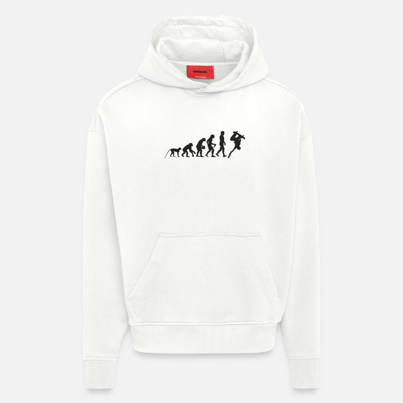 Evolution Skate - Sweat à capuche bio épais oversize fabriqué en UE - OFF WHITE