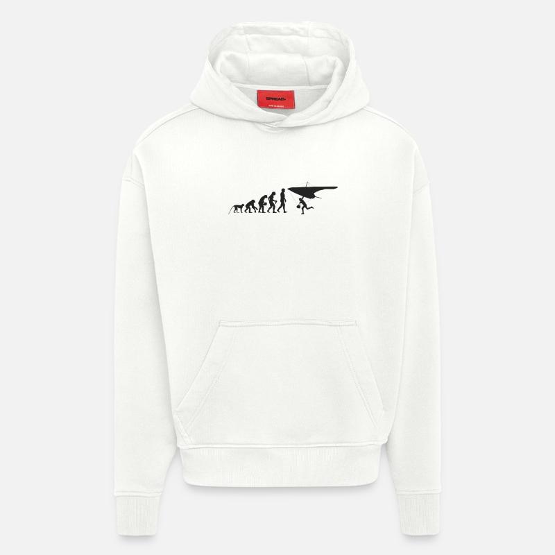 Evolution de planeur - Sweat à capuche bio épais oversize fabriqué en UE - OFF WHITE