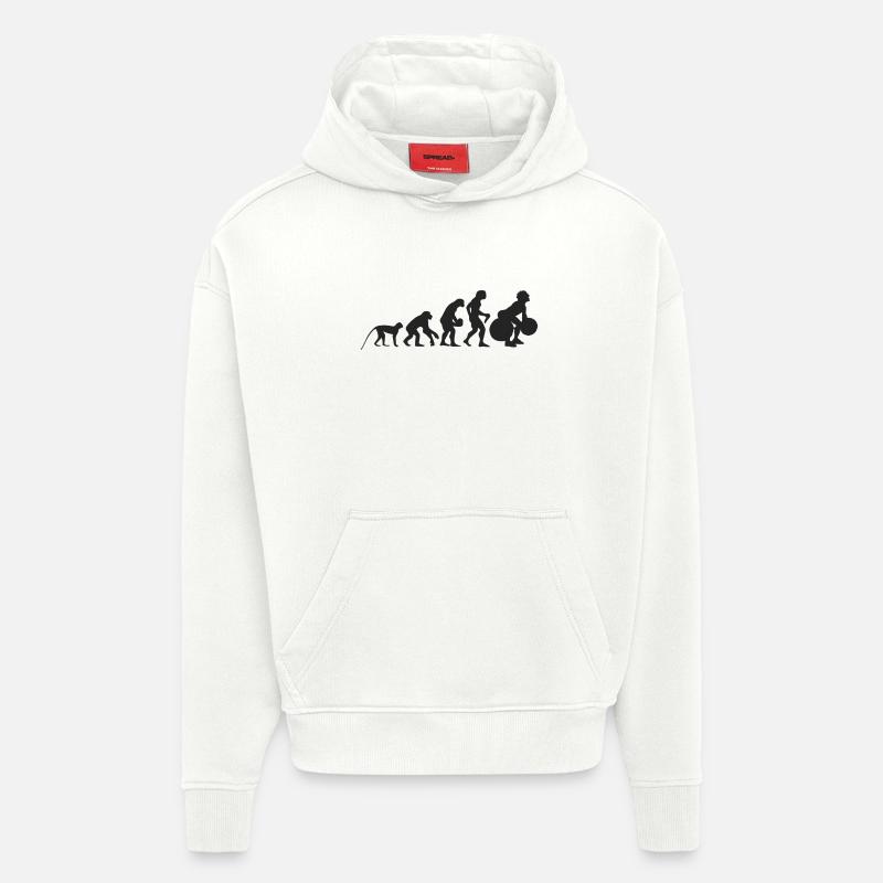 Évolution du poids et haltères - Sweat à capuche bio épais oversize fabriqué en UE - OFF WHITE