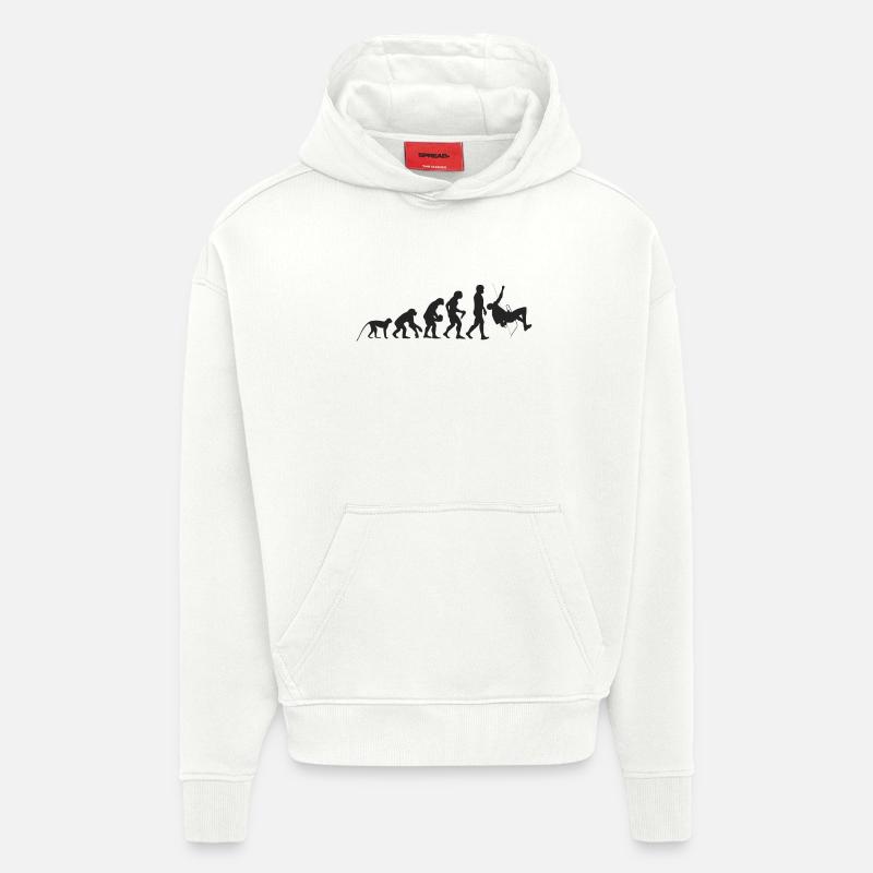 Evolution de l’escalade - Sweat à capuche bio épais oversize fabriqué en UE - OFF WHITE