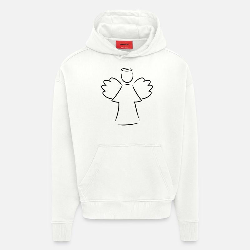 Engel2 - Sweat à capuche bio épais oversize fabriqué en UE - OFF WHITE