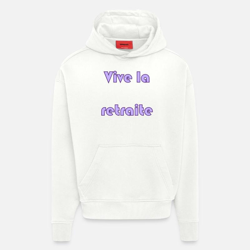 RETRAITE. RETRAITE. RETRAITEE. RETRAITE - Sweat à capuche bio épais oversize fabriqué en UE - OFF WHITE