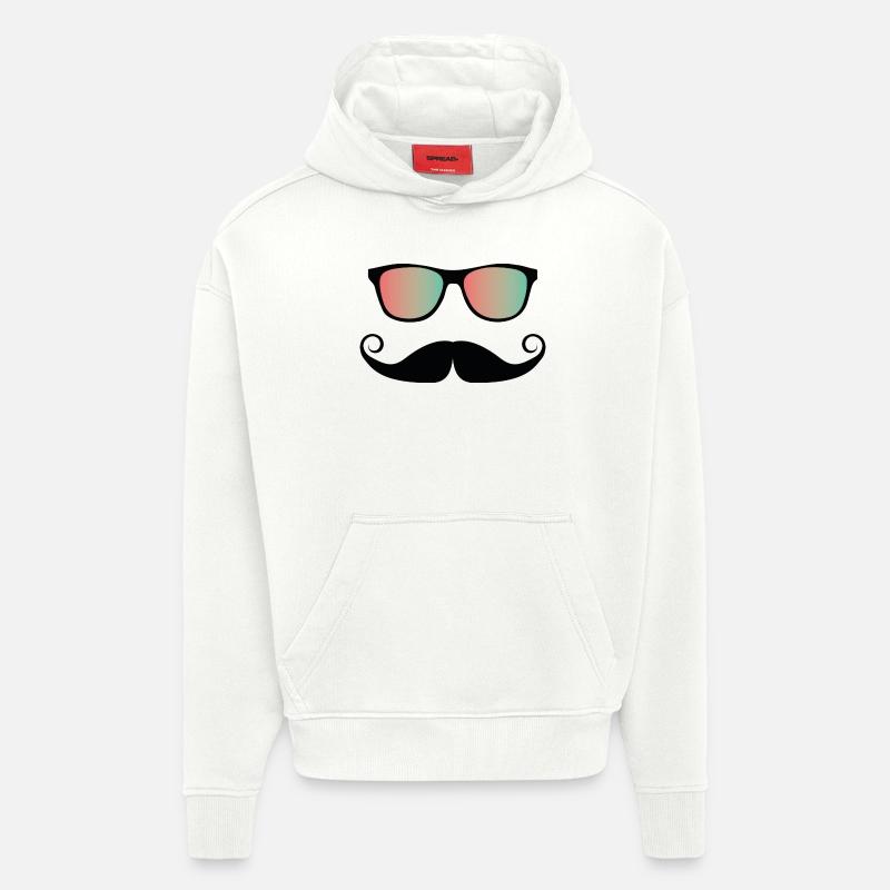 Lunettes de soleil à moustache - Sweat à capuche bio épais oversize fabriqué en UE - OFF WHITE