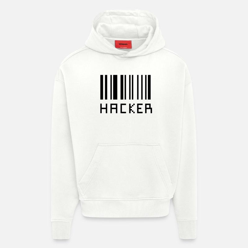 Hacker - Sweat à capuche bio épais oversize fabriqué en UE - OFF WHITE