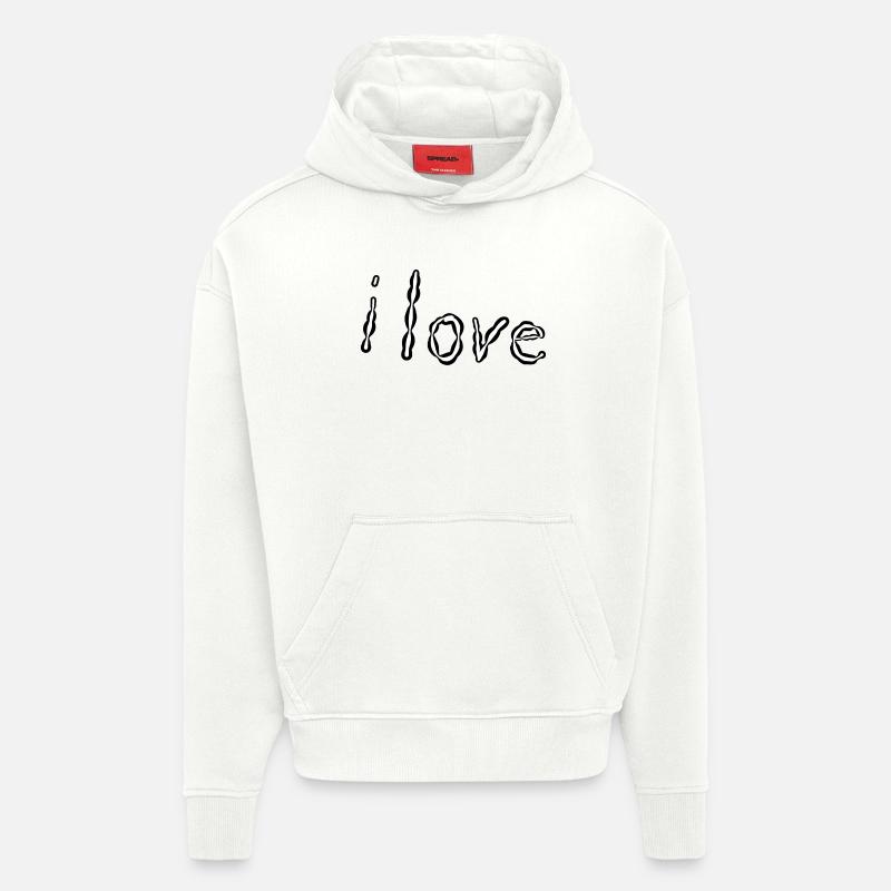 J’aime - Sweat à capuche bio épais oversize fabriqué en UE - OFF WHITE