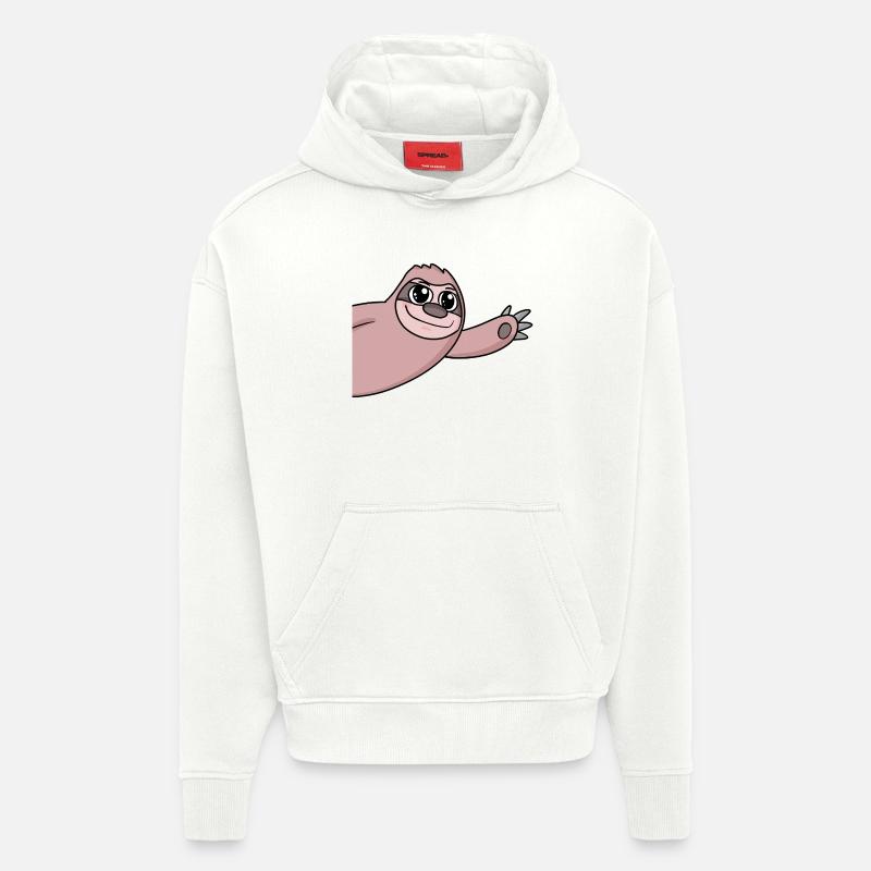 Salutation paresseuse - Sweat à capuche bio épais oversize fabriqué en UE - OFF WHITE