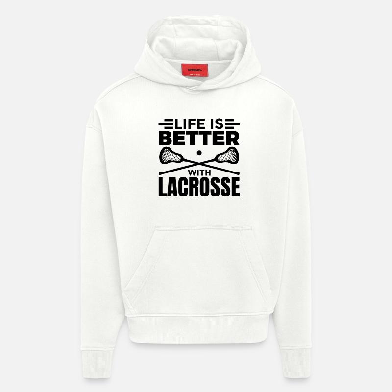 Motivation des joueurs de crosse - Sweat à capuche bio épais oversize fabriqué en UE - OFF WHITE