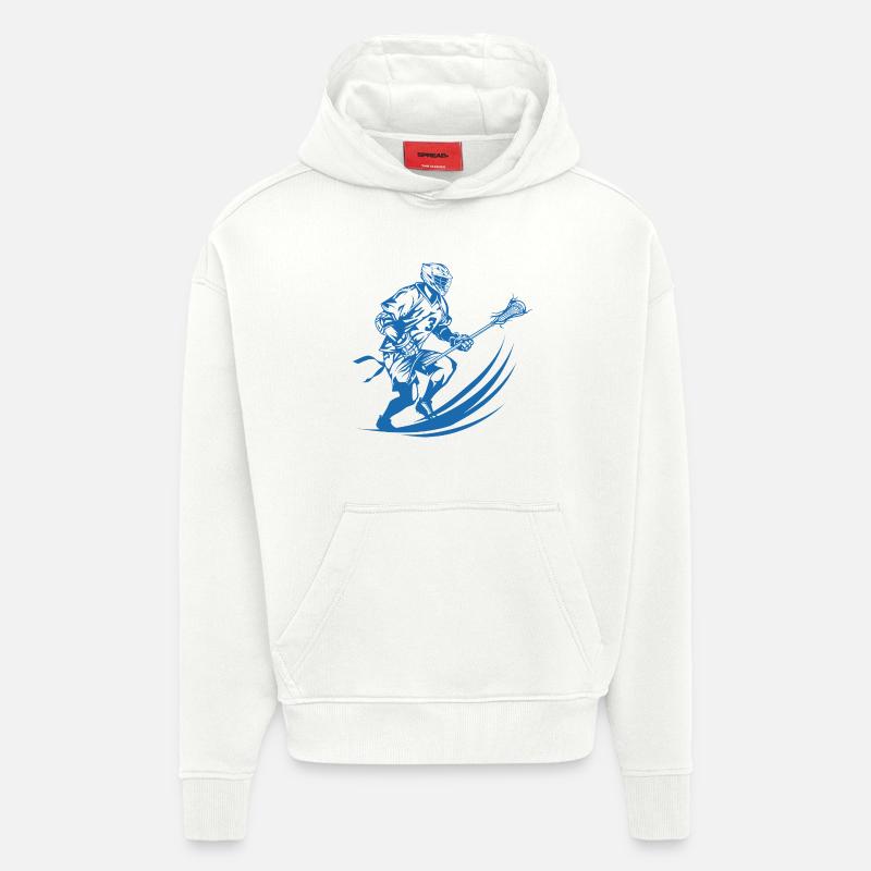 Graphiques de joueur de crosse - Sweat à capuche bio épais oversize fabriqué en UE - OFF WHITE