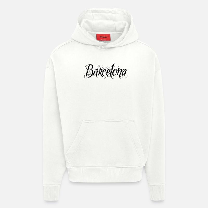Barcelone - Sweat à capuche bio épais oversize fabriqué en UE - OFF WHITE