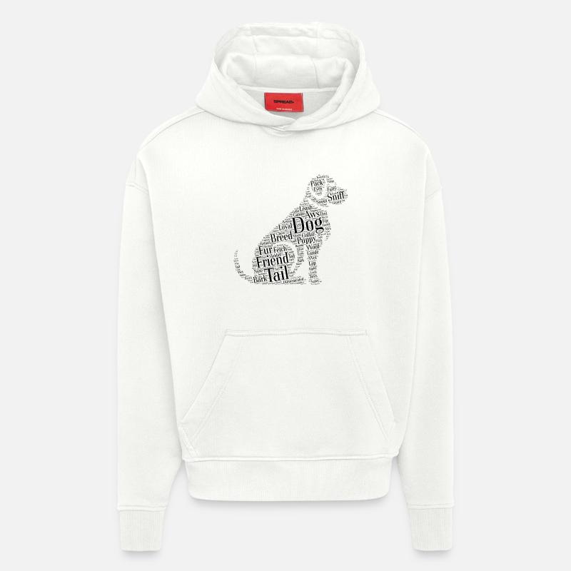 Nuage de chien - Sweat à capuche bio épais oversize fabriqué en UE - OFF WHITE