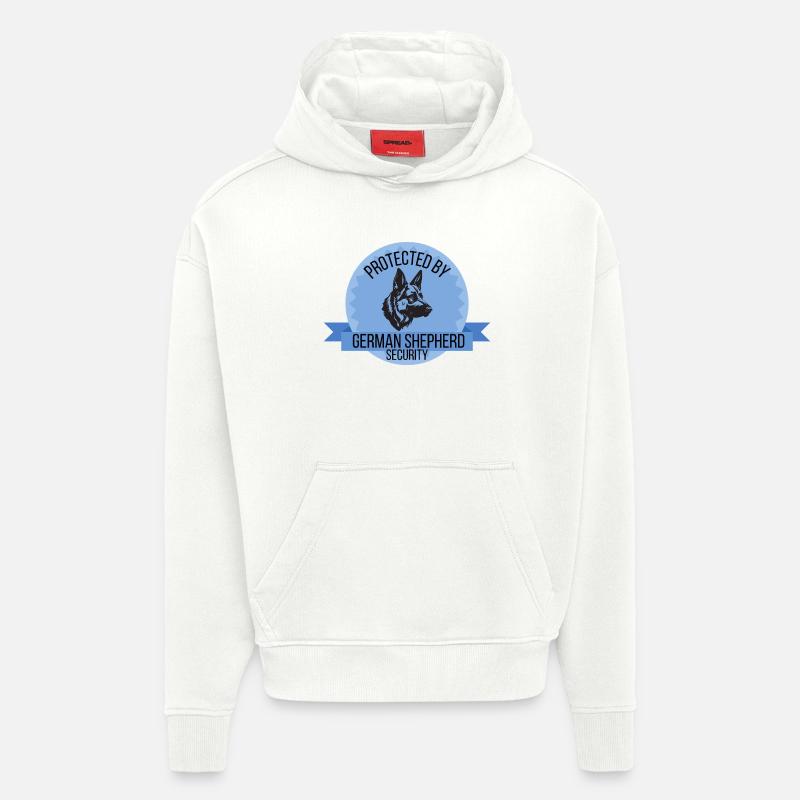 Protected By German Shepherd Security - Hoodie- made by SPREAD  - OFF WHITE