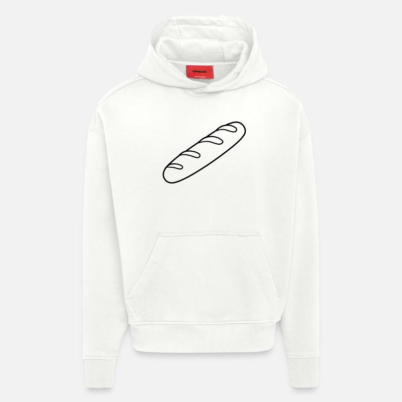 baguette - Sweat à capuche bio épais oversize fabriqué en UE - OFF WHITE