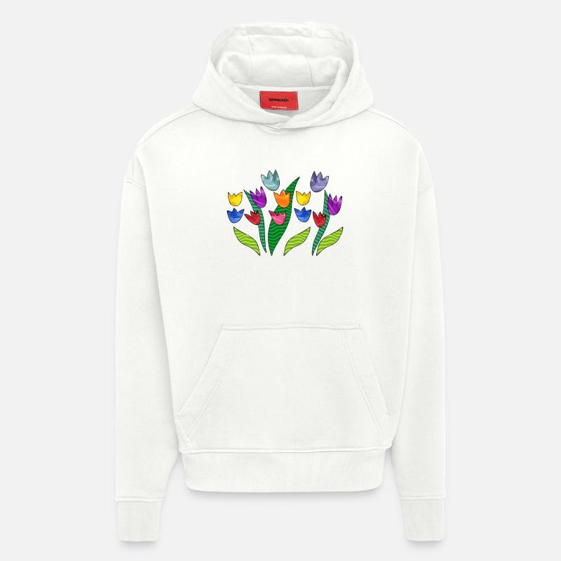 Blumen - Hoodie- made by SPREAD  - OFF WHITE