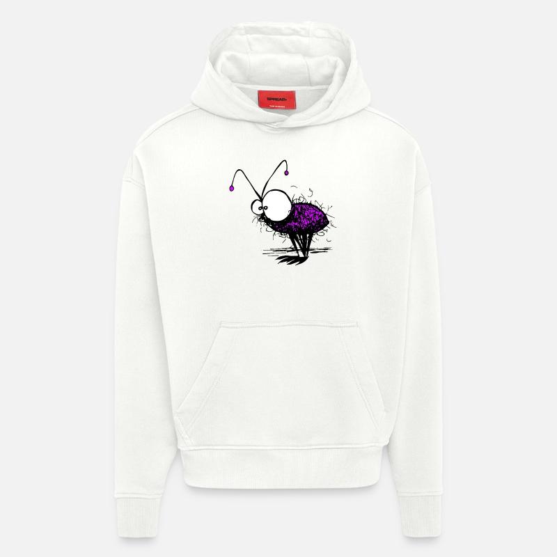 Illustration drôle de Mayfly - Sweat à capuche bio épais oversize fabriqué en UE - OFF WHITE