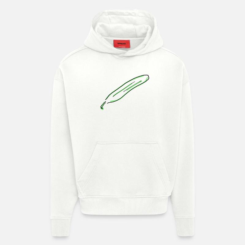 concombre - Sweat à capuche bio épais oversize fabriqué en UE - OFF WHITE