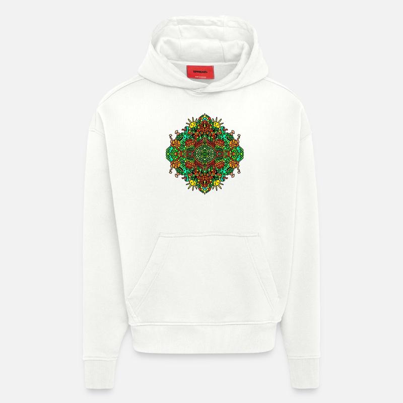 Couleurs d'été - Sweat à capuche bio épais oversize fabriqué en UE - OFF WHITE