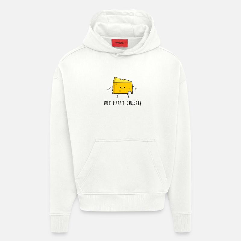 Fromage fromage Gauda - Sweat à capuche bio épais oversize fabriqué en UE - OFF WHITE