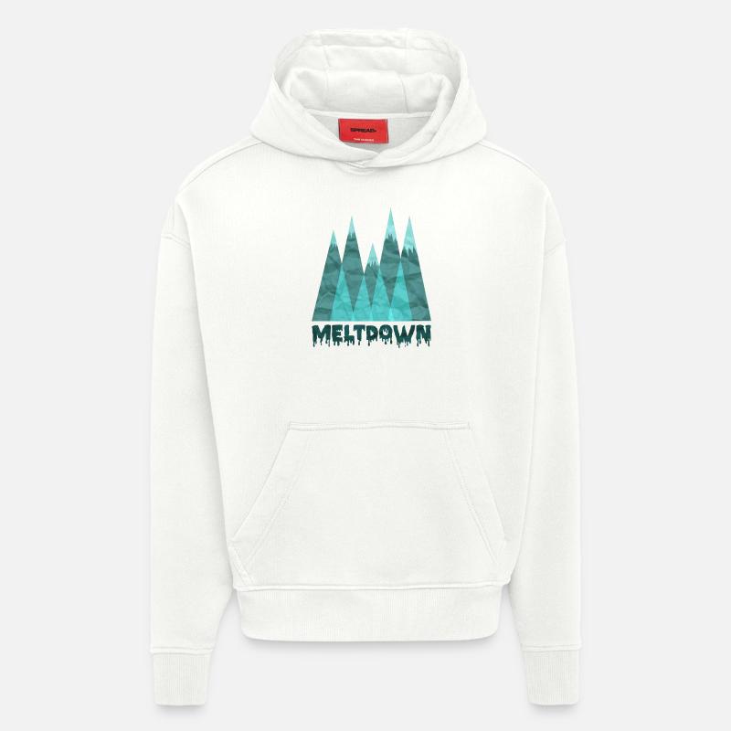 Meltdown - Sweat à capuche bio épais oversize fabriqué en UE - OFF WHITE