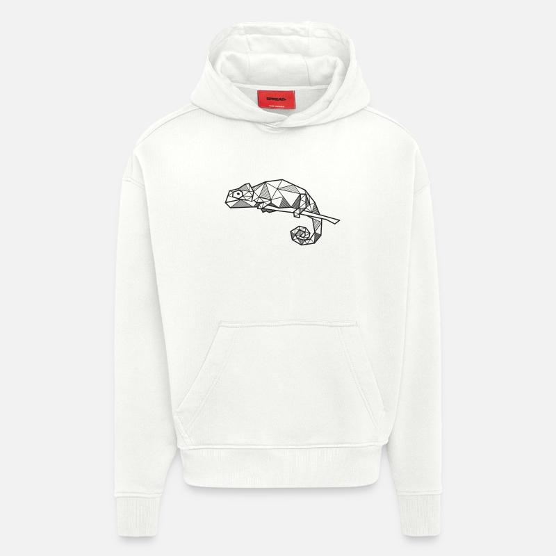 Chameleon Lizard Geometric Gift Hipster - Hoodie- made by SPREAD  - OFF WHITE