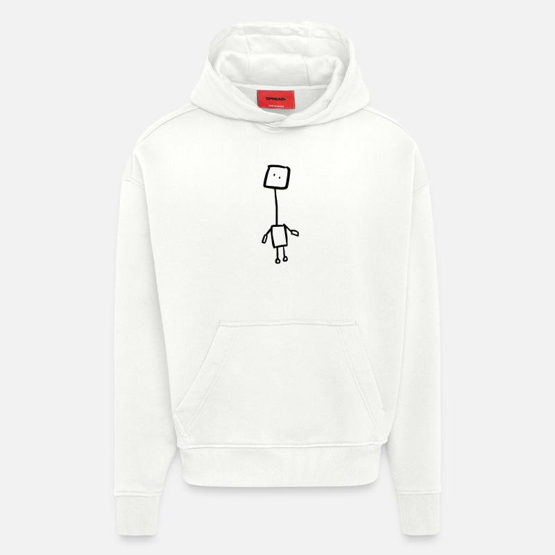 Robot fou (noir) - Sweat à capuche bio épais oversize fabriqué en UE - OFF WHITE