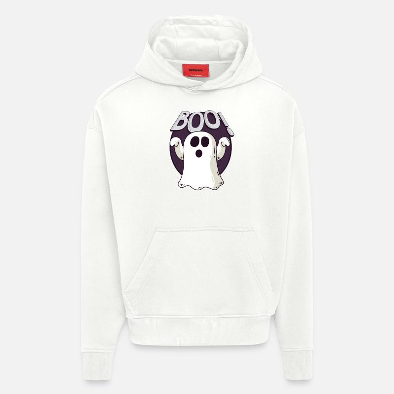 AM 04 halloween b - Sweat à capuche bio épais oversize fabriqué en UE - OFF WHITE