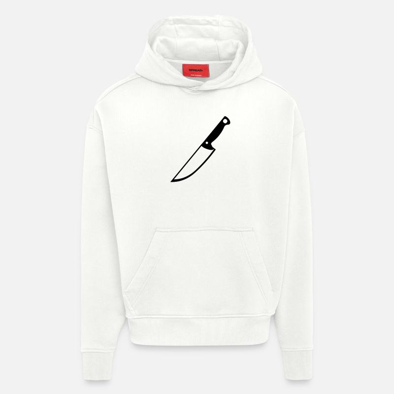 conception de couteau - Sweat à capuche bio épais oversize fabriqué en UE - OFF WHITE