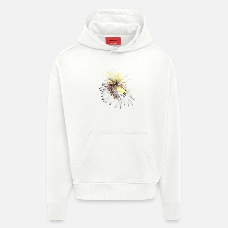 Oiseau de paradis - Sweat à capuche bio épais oversize fabriqué en UE - OFF WHITE