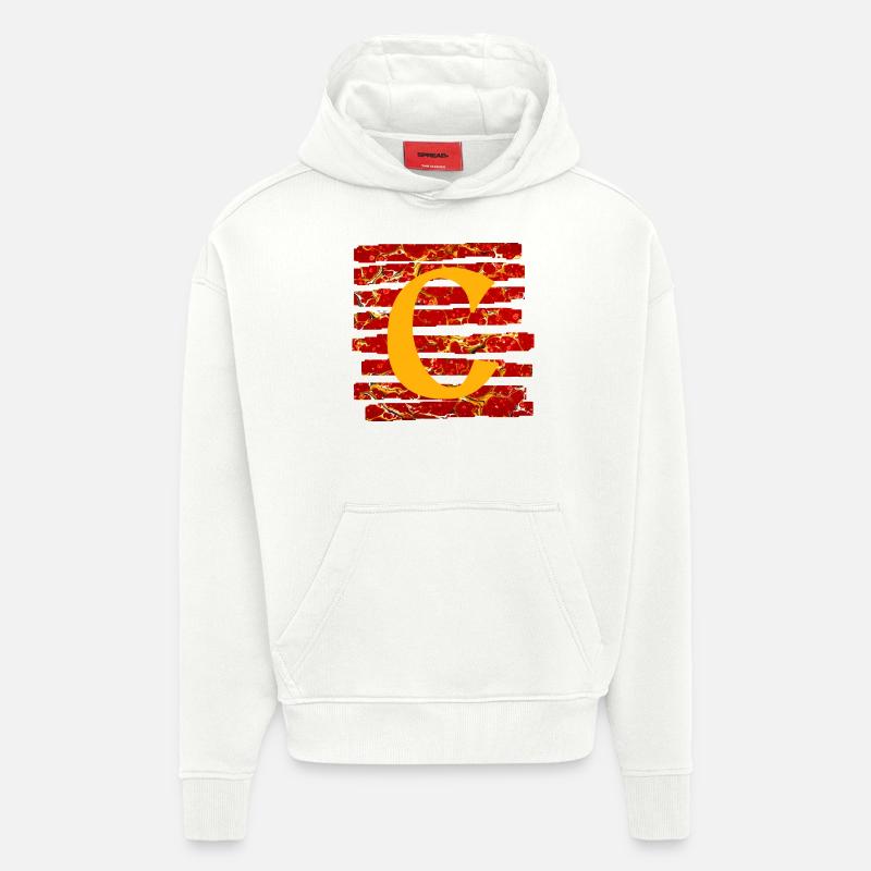 bande e 232 c - Sweat à capuche bio épais oversize fabriqué en UE - OFF WHITE