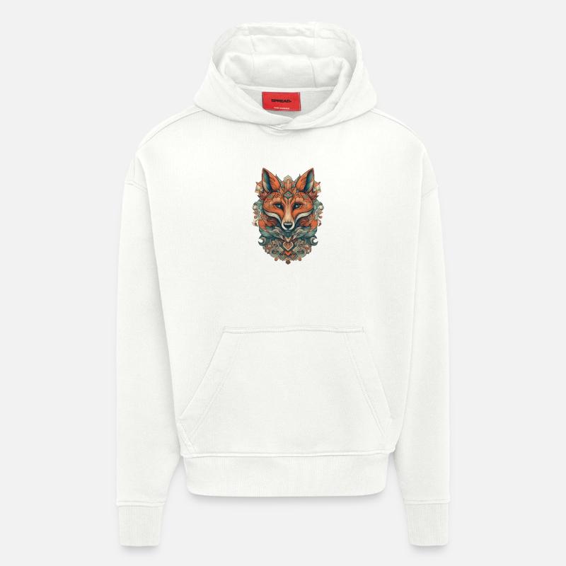 Renard - Sweat à capuche bio épais oversize fabriqué en UE - OFF WHITE