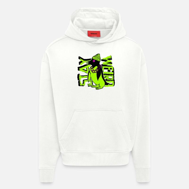 Restez étrange pingouin gangster - Sweat à capuche bio épais oversize fabriqué en UE - OFF WHITE
