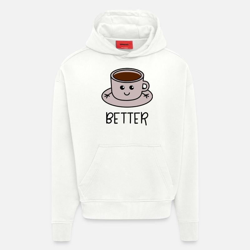 Better Together Partnerlook (Part1) Kaffee - Hoodie- made by SPREAD  - OFF WHITE