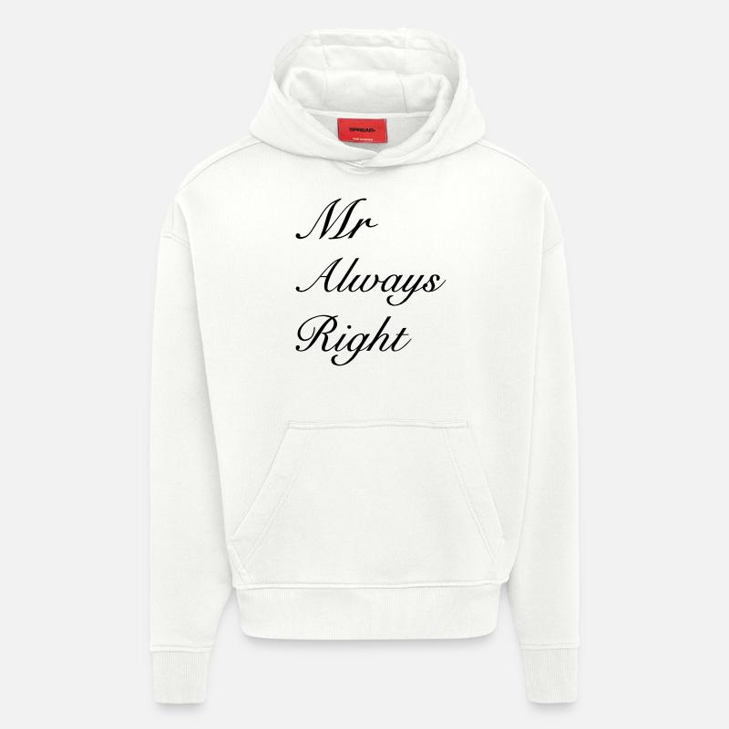 Mr Right - Sweat à capuche bio épais oversize fabriqué en UE - OFF WHITE