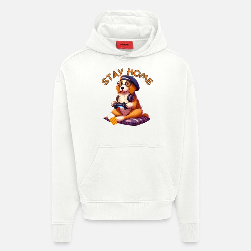 Chien Mignon - Sweat à capuche bio épais oversize fabriqué en UE - OFF WHITE