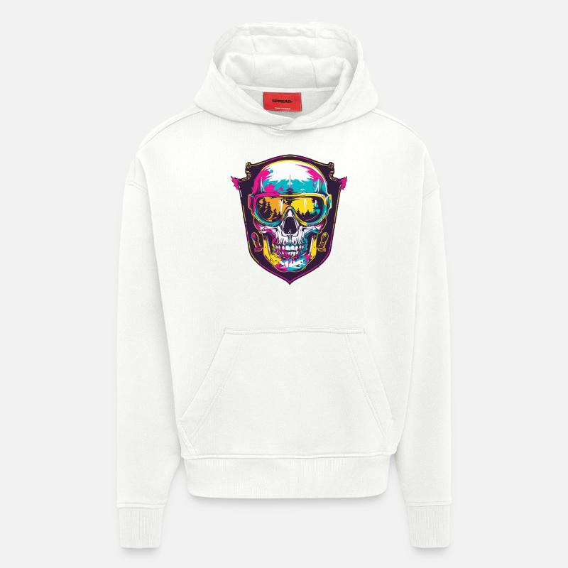 Ski Masque de ski Skull - Sweat à capuche bio épais oversize fabriqué en UE - OFF WHITE