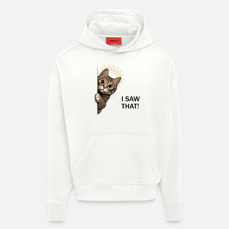 J’ai vu ce chat - Sweat à capuche bio épais oversize fabriqué en UE - OFF WHITE