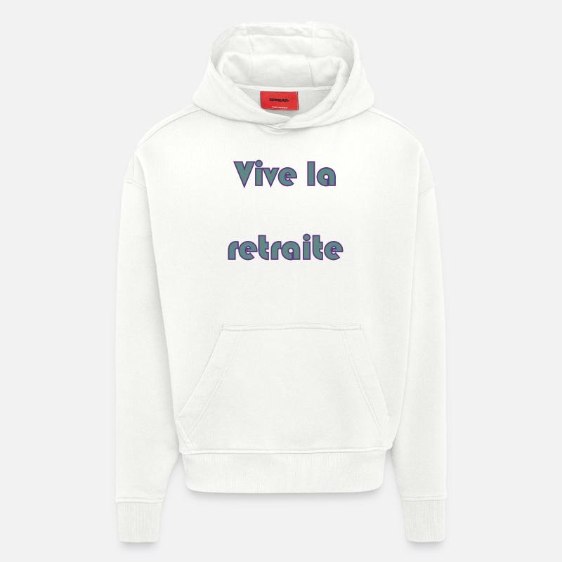 RETRAITE. RETRAITE. RETRAITEE. RETRAITE - Sweat à capuche bio épais oversize fabriqué en UE - OFF WHITE