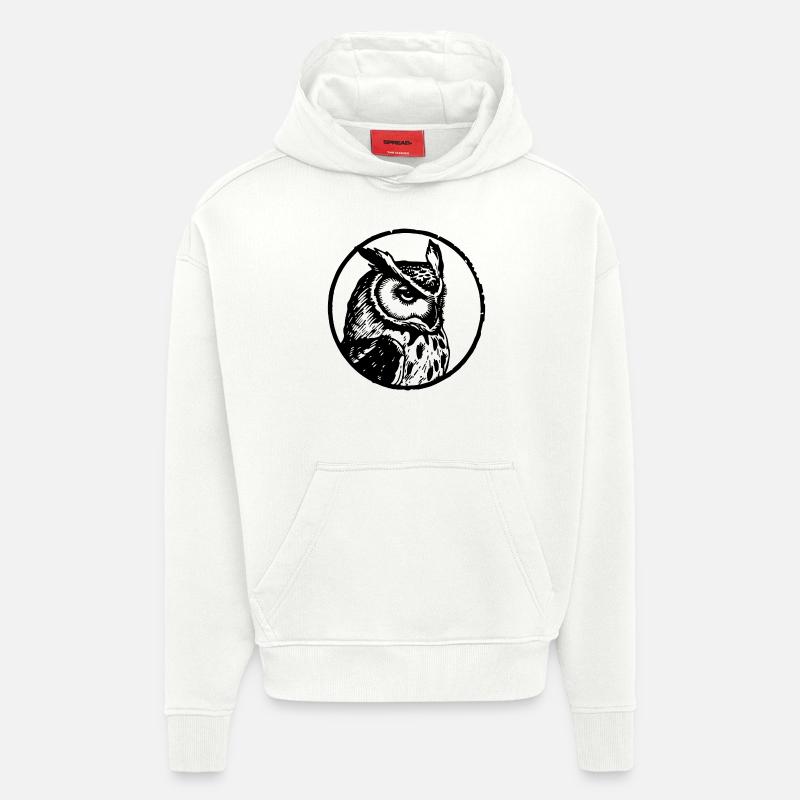 Eule Eulen Vogel - Hoodie- made by SPREAD  - OFF WHITE