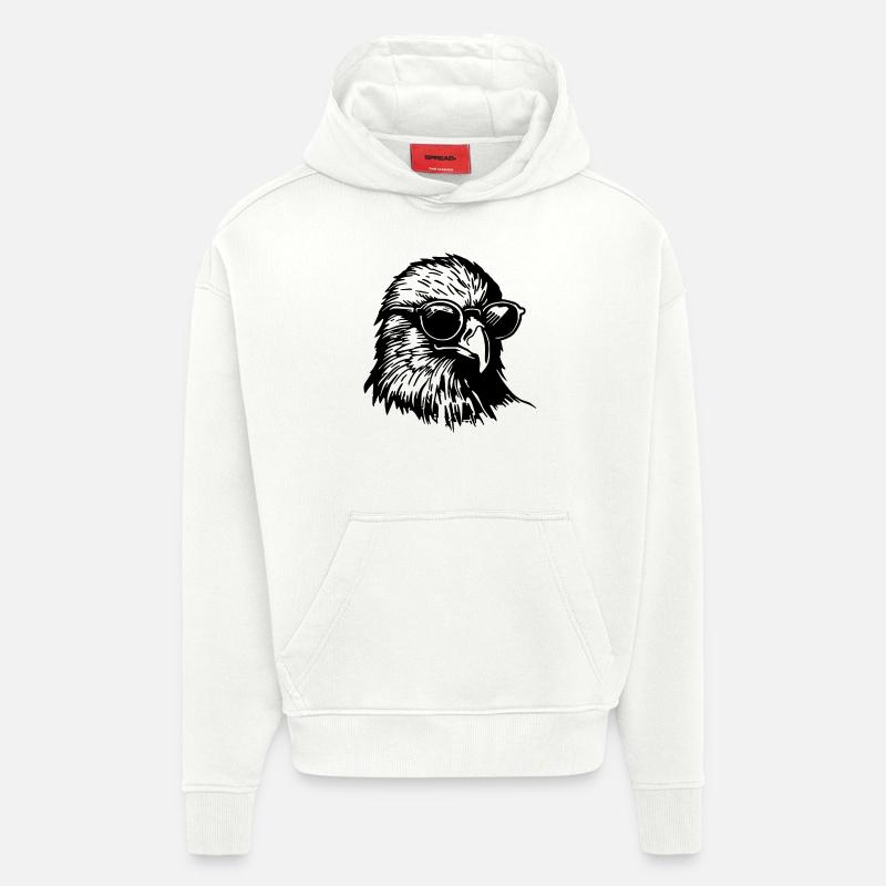 Aigle Tête d’aigle - Sweat à capuche bio épais oversize fabriqué en UE - OFF WHITE