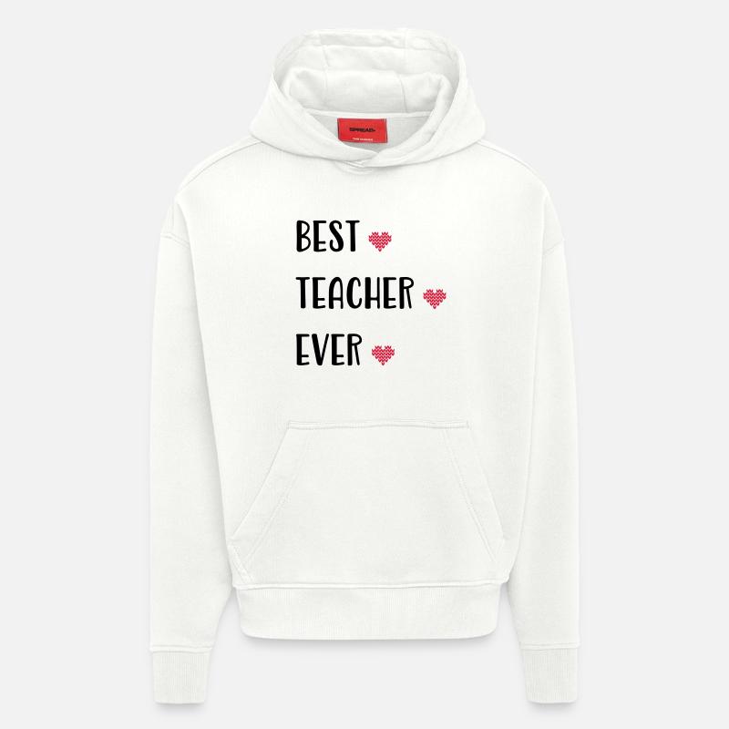 Enseignant - Sweat à capuche bio épais oversize fabriqué en UE - OFF WHITE