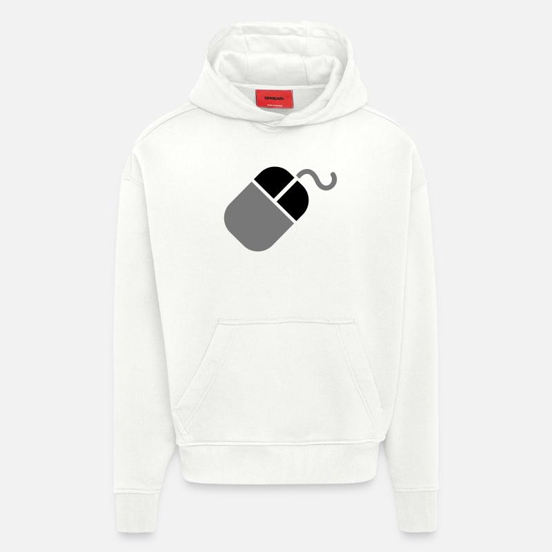 Ordinateur PC souris - Sweat à capuche bio épais oversize fabriqué en UE - OFF WHITE