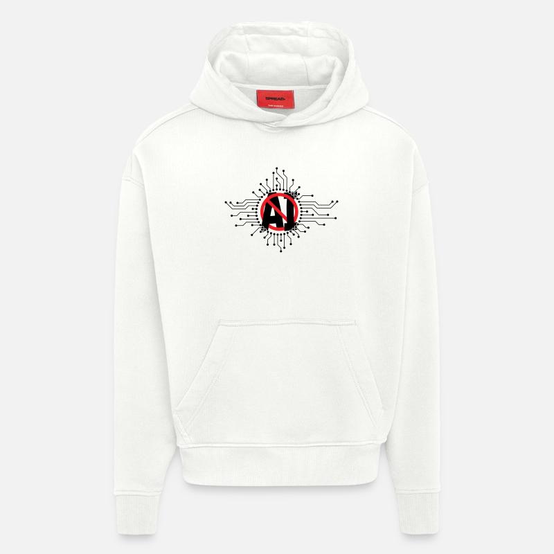 Stop, don't use artificial intelligence, AI. - Hoodie- made by SPREAD  - OFF WHITE