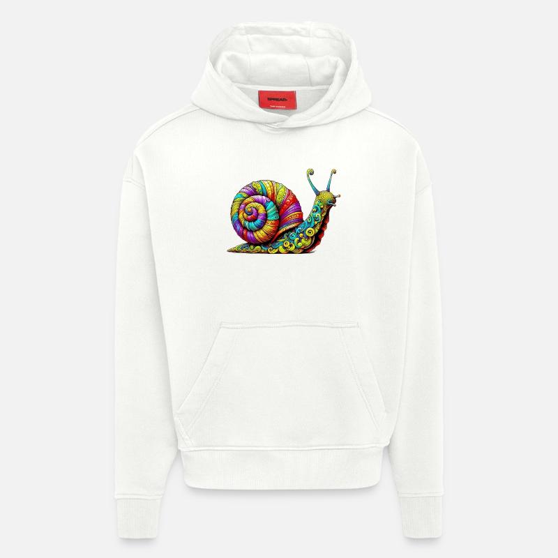 Escargot - Sweat à capuche bio épais oversize fabriqué en UE - OFF WHITE