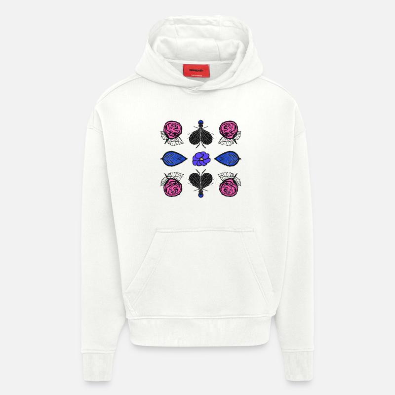Rosen Pop-Art - Hoodie- made by SPREAD  - OFF WHITE