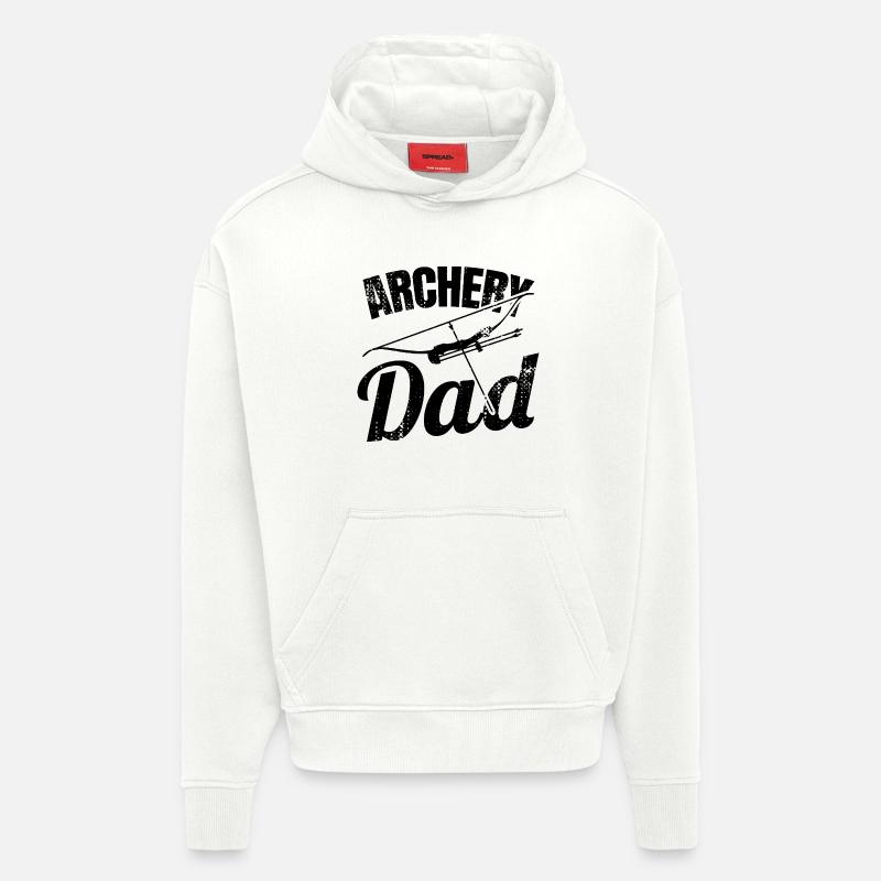 Papa tir à l’arc - Sweat à capuche bio épais oversize fabriqué en UE - OFF WHITE