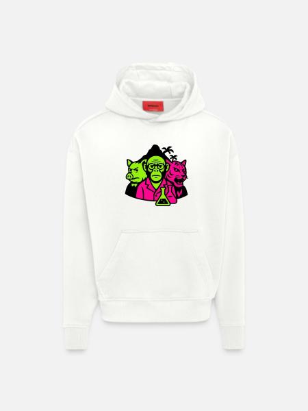 Île étrange - Sweat à capuche bio épais oversize fabriqué en UE - OFF WHITE